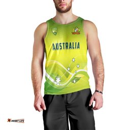 Cricket Australia Men Tank Top Simple Style