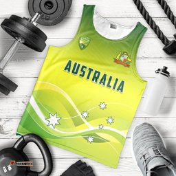Cricket Australia Men Tank Top Simple Style