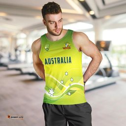 Cricket Australia Men Tank Top Simple Style
