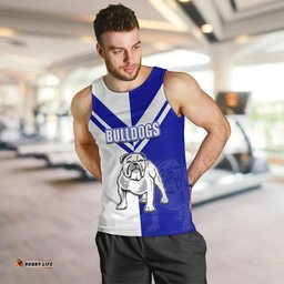 (Custom Text And Number) NRL Bulldogs Men Tank Top Mix Jersey