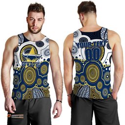 (Custom Personalised And Number) Cowboys Rugby Men Tank Top Aboriginal