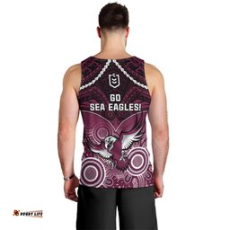 Sea Eagles Rugby Men Tank Top Aboriginal Mix Polynesian Pattern