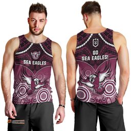 Sea Eagles Rugby Men Tank Top Aboriginal Mix Polynesian Pattern