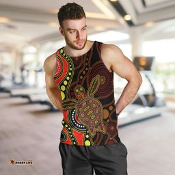Aboriginal Turtle Men Tank Top Red Style