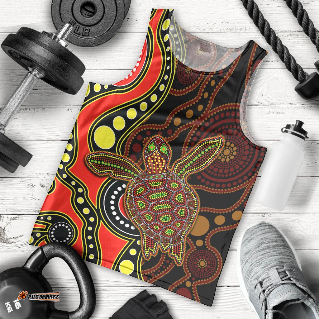 Aboriginal Turtle Men Tank Top Red Style