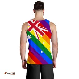Men Tank Top - Aus Flag Mens Tank Lgbt Colors