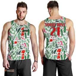 (Custom Personalised) Rabbitohs Poppy Flowers Field Men Tank Top