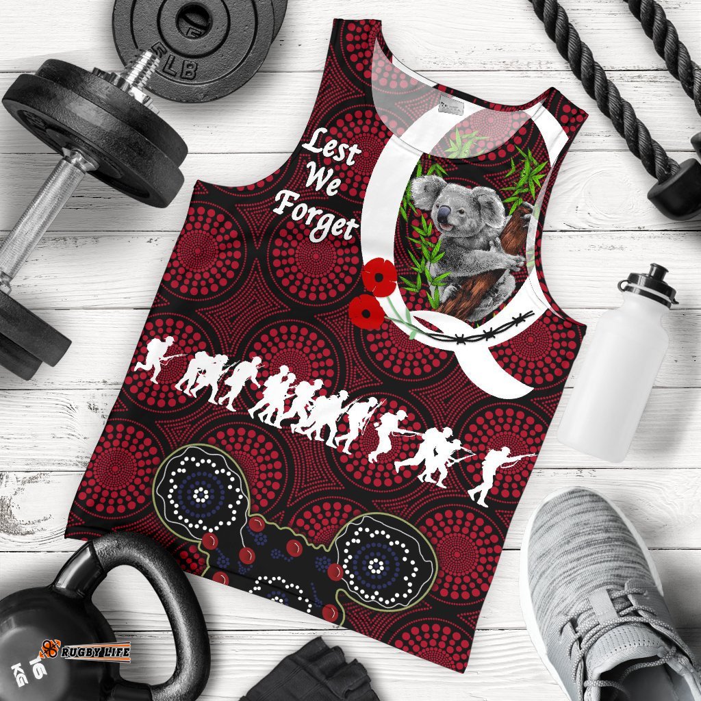 Australia Men's Tank Top Queensland Reds Lest We Forget - Koala