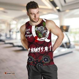 Australia Men's Tank Top Queensland Reds Lest We Forget - Koala