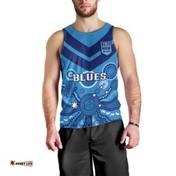 NSW Rugby Men Tank Top Blues Aboriginal Art