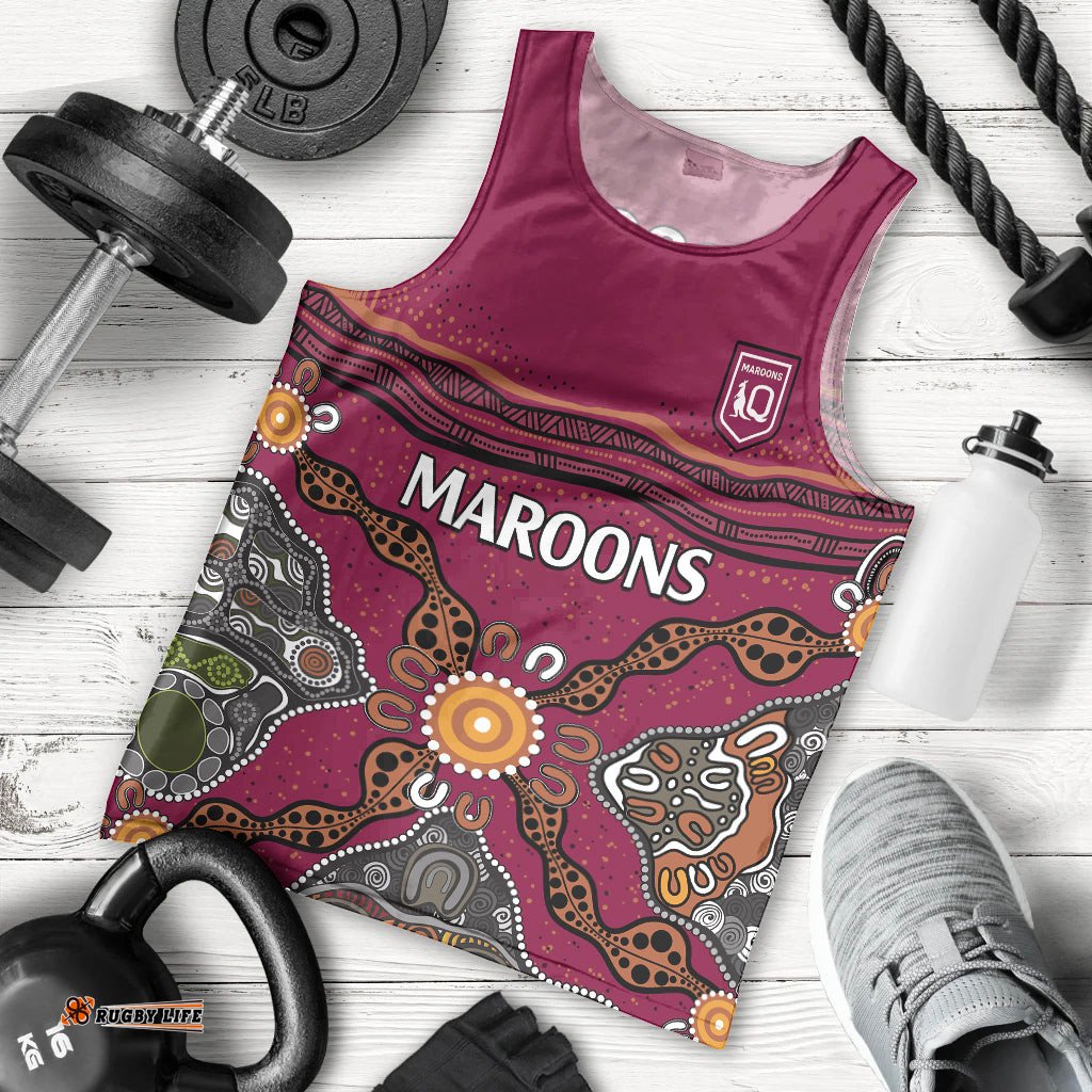 QLD Maroons Rugby Men Tank Top Queensland Aboriginal Origin