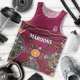 QLD Maroons Rugby Men Tank Top Queensland Aboriginal Origin
