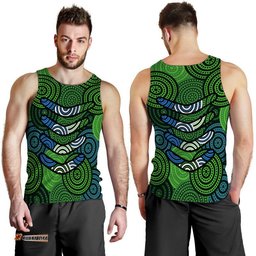 Boomerang Aboriginal Dot Patterns Men Top Green Style