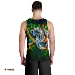 Men's Tank Top - 3D Koala Mens Tank - Koala Aussie Greeting