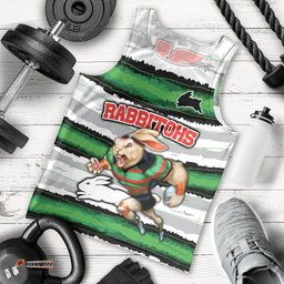 Custom Rabbitohs Mascot Rugby Men Tank Top The Souths Go Champions