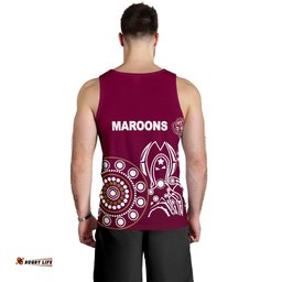 Queensland Men's Tank Top Maroons Simple Indigenous