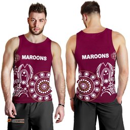 Queensland Men's Tank Top Maroons Simple Indigenous