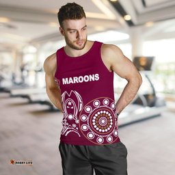 Queensland Men's Tank Top Maroons Simple Indigenous