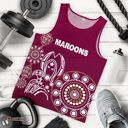 Queensland Men's Tank Top Maroons Simple Indigenous