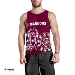 Queensland Men's Tank Top Maroons Simple Indigenous