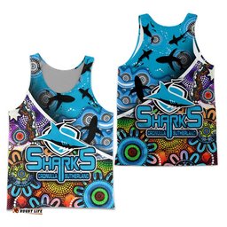 Cronulla Sutherland Men Tank Top Sharks Indigenous Aboriginal