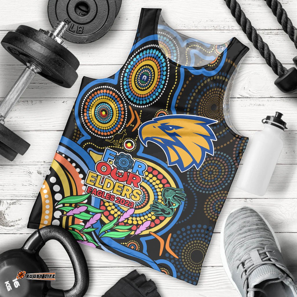 Eagles Football Aboriginal Art Men Tank Top NAIDOC Indigenous Tribal