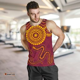 Aboriginal men's Tank Top - Aboriginal Snake And Alligator