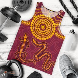 Aboriginal men's Tank Top - Aboriginal Snake And Alligator