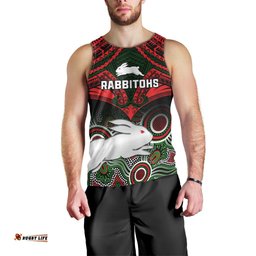 Rabbitohs Rugby Men Tank Top Souths 1908 Aboriginal Mix Polynesian Pattern