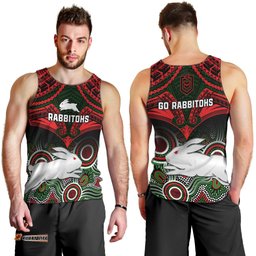 Rabbitohs Rugby Men Tank Top Souths 1908 Aboriginal Mix Polynesian Pattern
