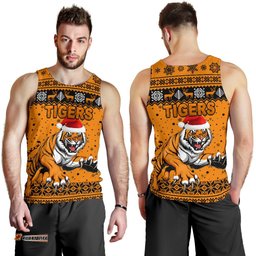 Wests Christmas Men's Tank Top Tigers Unique Vibes - Orange