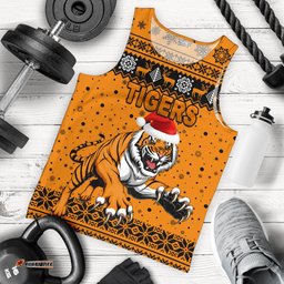 Wests Christmas Men's Tank Top Tigers Unique Vibes - Orange
