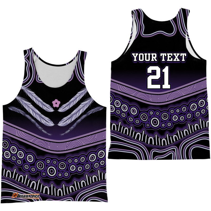 (Custom Personalised And Number) Fremantle Dockers Men Tank Top Freo Indigenous Style