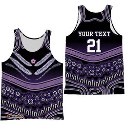 (Custom Personalised And Number) Fremantle Dockers Men Tank Top Freo Indigenous Style