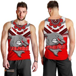 (Custom Personalised) Dolphins Rugby Men Tank Top Redcliffe Come Back Stronger
