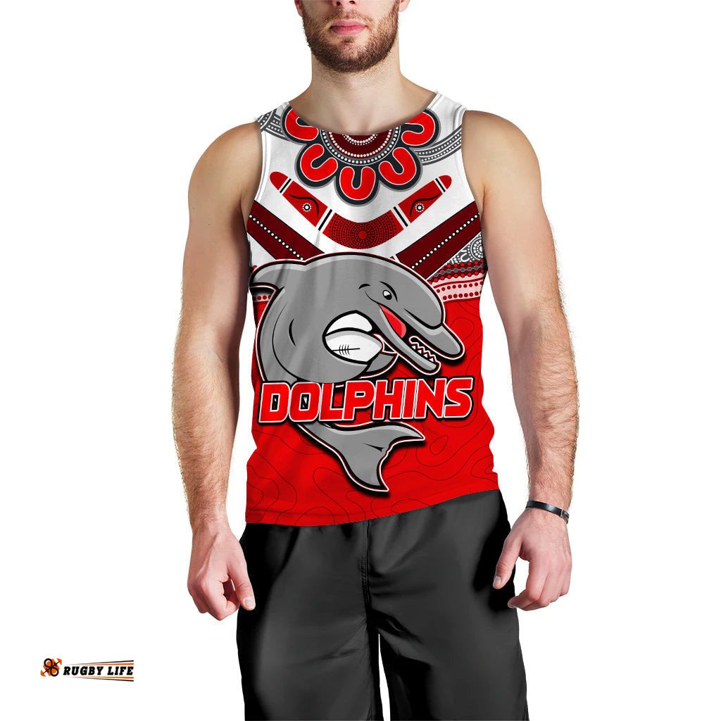(Custom Personalised) Dolphins Rugby Men Tank Top Redcliffe Come Back Stronger