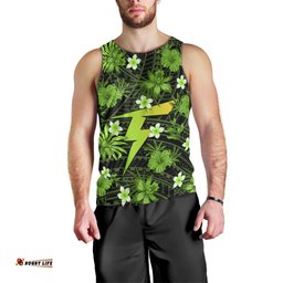 Australian Thunder Cricket Men Tank Top Baeuty Pacific Hibiscus and Polynesian Pattern