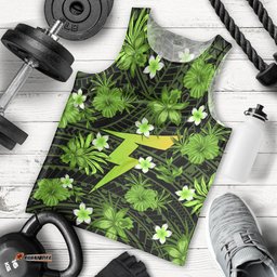 Australian Thunder Cricket Men Tank Top Baeuty Pacific Hibiscus and Polynesian Pattern