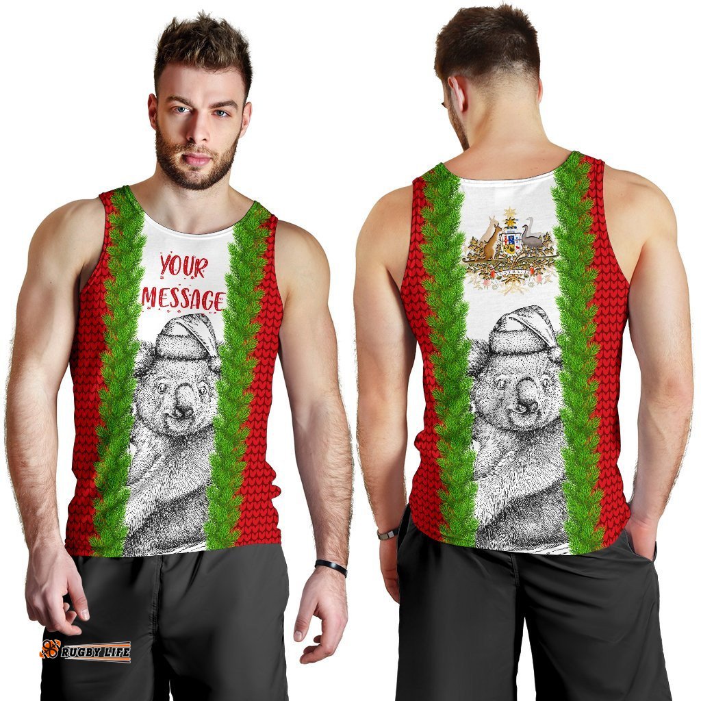 Custom Australia Christmas Men's Tank Top - Merry Christmas Koala