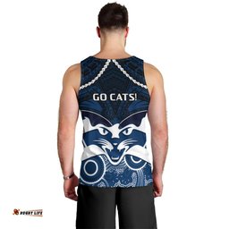 Geelong Football Men Tank Top Go Cats Aboriginal Mix Polynesian Pattern