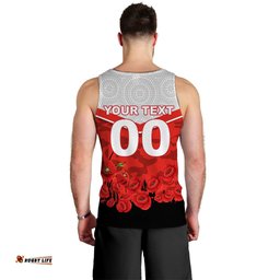 (Custom Personalised) Dragons Anzac Day Men Tank Top - Indigenous Art -