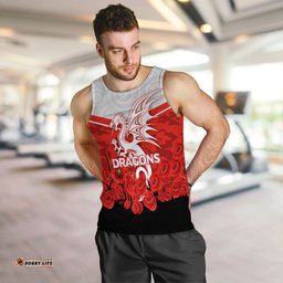 (Custom Personalised) Dragons Anzac Day Men Tank Top - Indigenous Art -