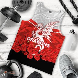 (Custom Personalised) Dragons Anzac Day Men Tank Top - Indigenous Art -