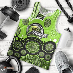 (Custom Text And Number) Thunders BBL Men Tank Top Aboriginal Patterns