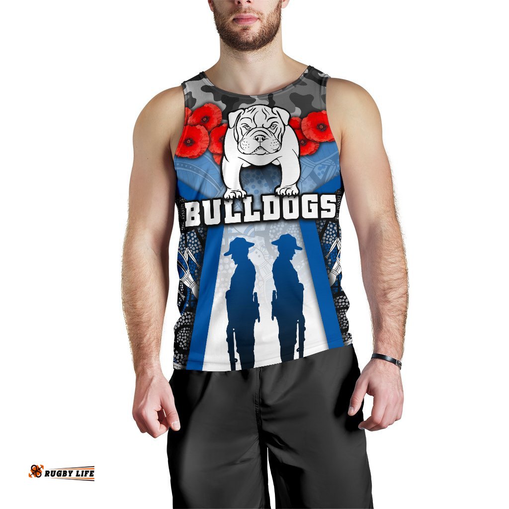 Australia Bulldogs Rugby Men's Tank Top Anzac Day Survival World