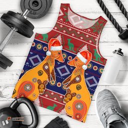 Christmas Australia Men's Tank Top - Mother Kangaroo In Christmas