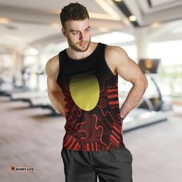 Aboriginal Men's Tank Top - Indigenous Flag Grunge Style