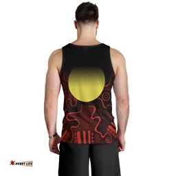 Aboriginal Men's Tank Top - Indigenous Flag Grunge Style