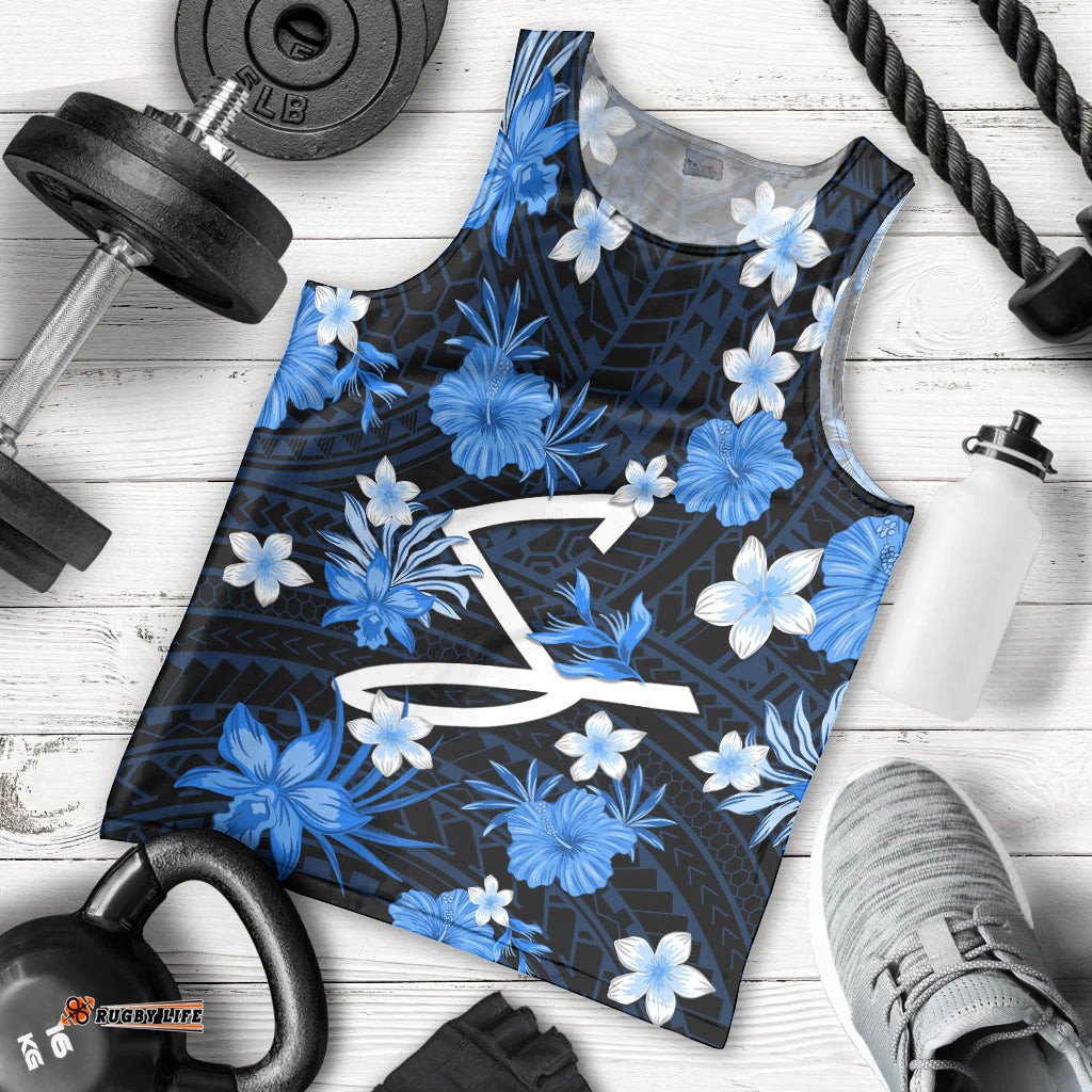 Australian Strikers Cricket Men Tank Top Baeuty Pacific Hibiscus and Polynesian Pattern