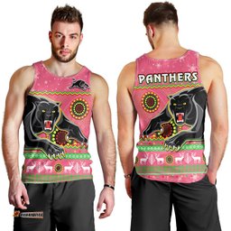 Panthers Christmas Men Tank Top Aboriginal Pattern Penrith Pink Version